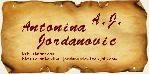 Antonina Jordanović vizit kartica